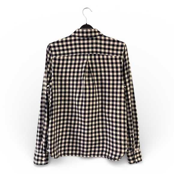 ⭐️ Tommy Hilfiger Cotton Navy & Cream Plaid Flannel Shirt - PTP 20 - Picture 2 of 5